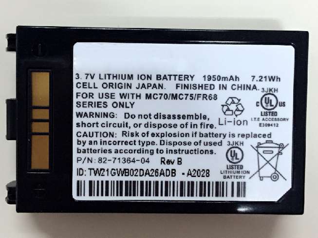 3.7V Only 1950mAh/13.3wh  Symbol MOTOROLA MC70 MC75 FR68  Replacement Battery