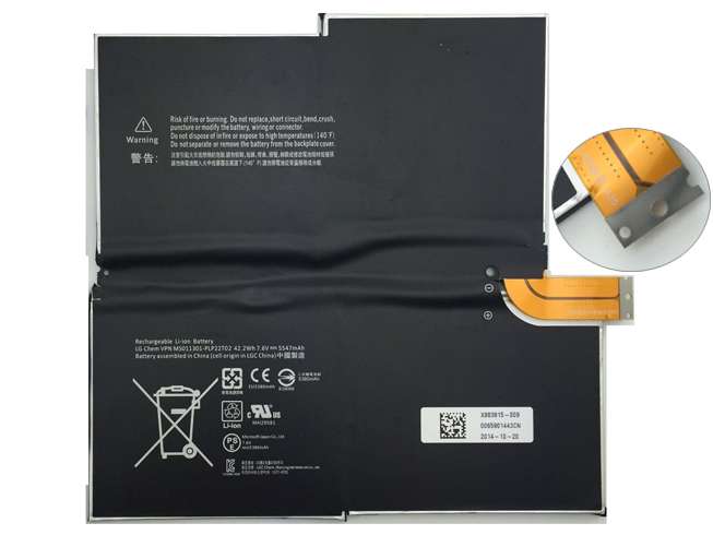 7.6V 5547MAH/42.2WH 1577-9700 Smartphone Battery for MICROSOFT SURFACE PRO3 3