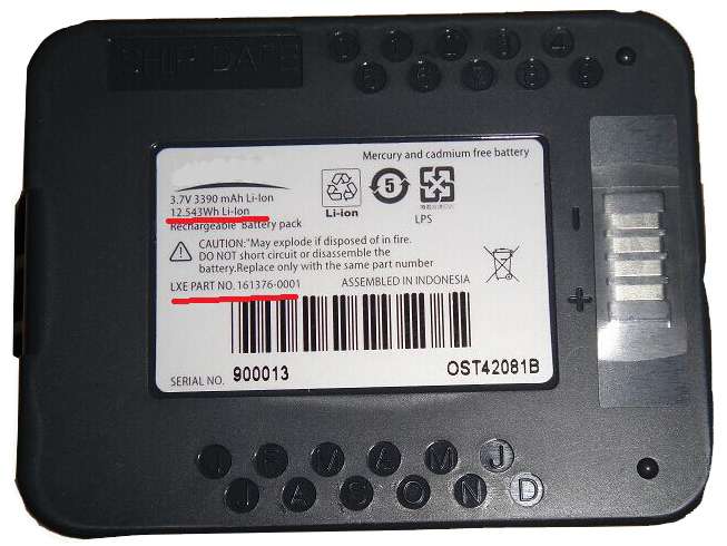 3.7V 3390mAh 161376-0001 Laptop Battery for Honeywell LXE MX8 MX8A380BATT Handheld Scanner