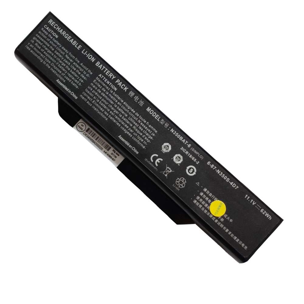 11.1V 62Wh N350BAT-6 Laptop Battery for Clevo 6-87-N350S-4D7 3ICR19-65-2 Series