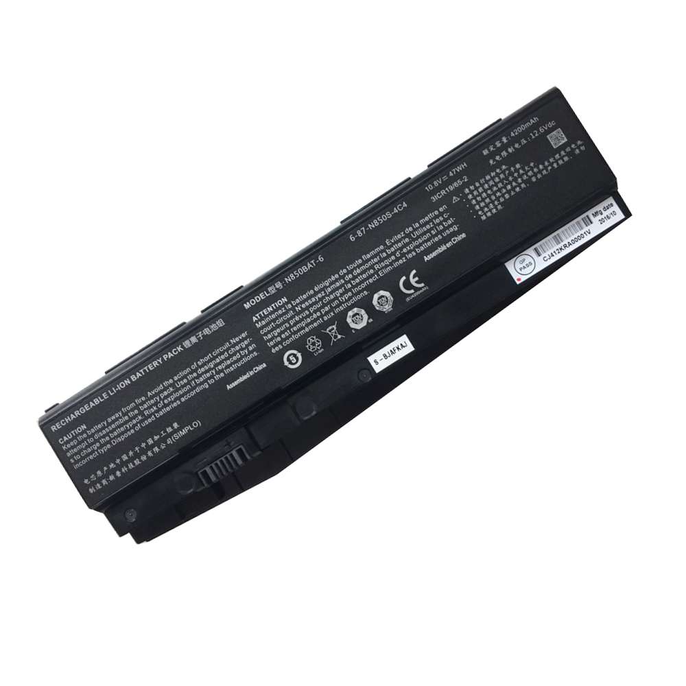 10.8V 4200mAh/47Wh N850BAT-6 Laptop Battery for Clevo N850HC N850HJ N850HJ1 N850HK1 6-87-N850S-4C4