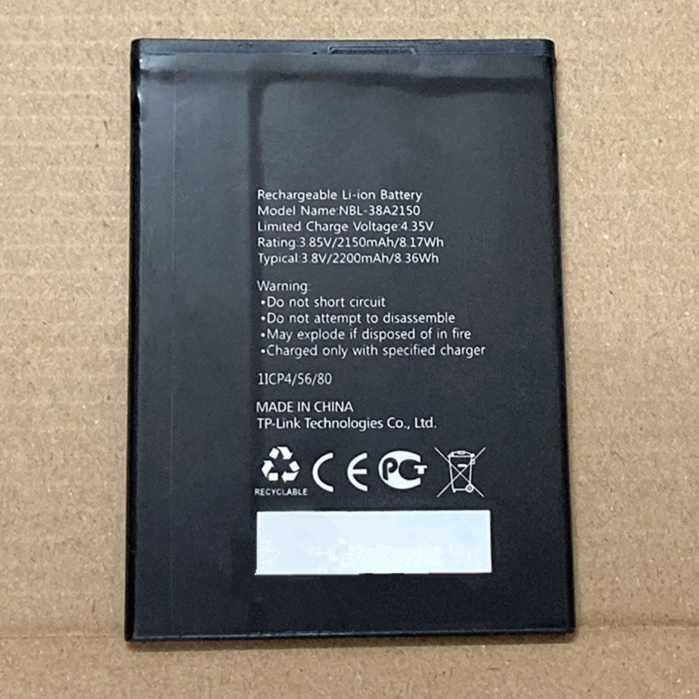 3.85V/4.4V 2150mAh/8.17WH NBL-38A2150 Smartphone Battery for TP-Link Neffos C7lite