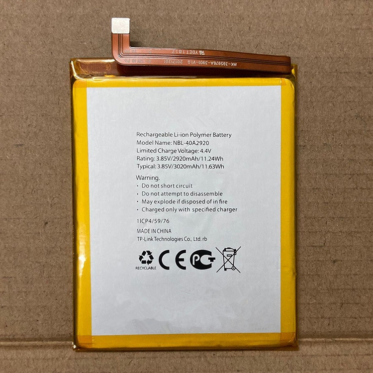 3.85V/4.4V 11.63WH/3020mAh NBL-40A2920 Smartphone Battery for TP-Link Neffos C9A TP706A-polyme