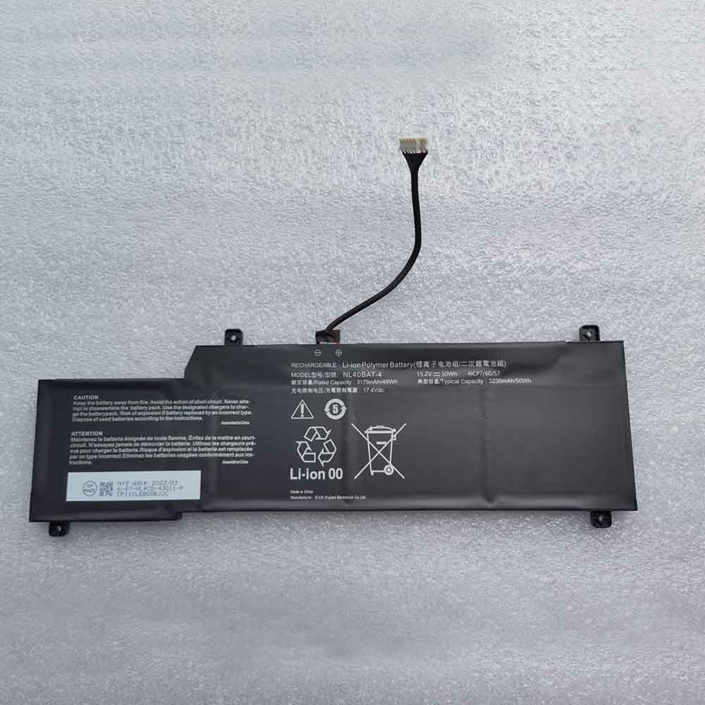 15.2V 3230mAh NL40BAT-4 Laptop Battery for Clevo NL40BAT-4