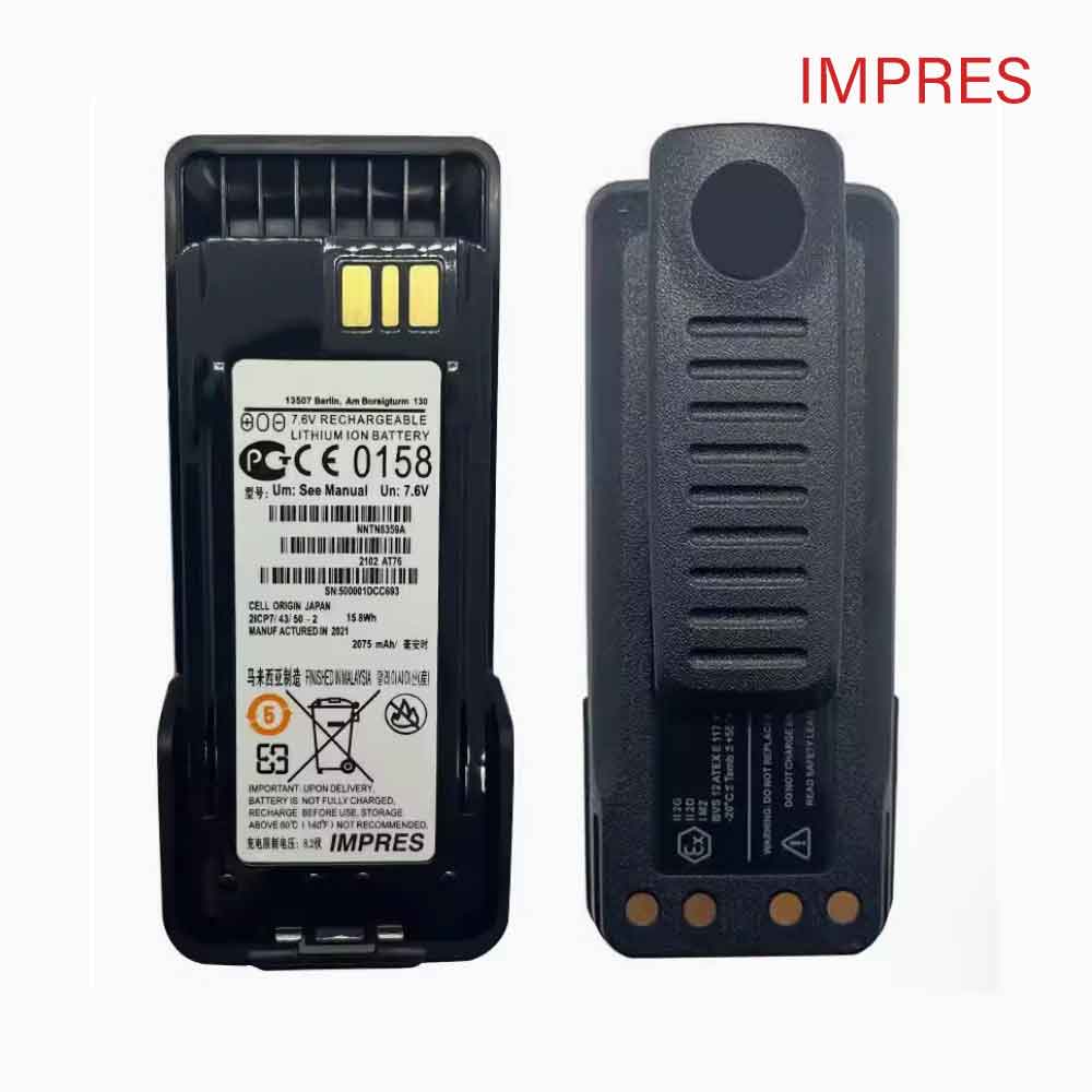 7.6V 2075mAh NNTN8359A Radio Communication Battery for Motorola DP4000EX DP4401EX DP4801EX