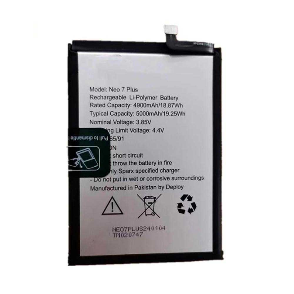 3.85V 5000mAh Neo-7-Plus Smartphone Battery for Sparx Neo 7 Plus