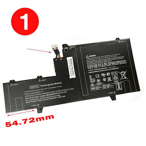 11.55V 57Wh OM03XL Laptop Battery for HP EliteBook 1030 G2