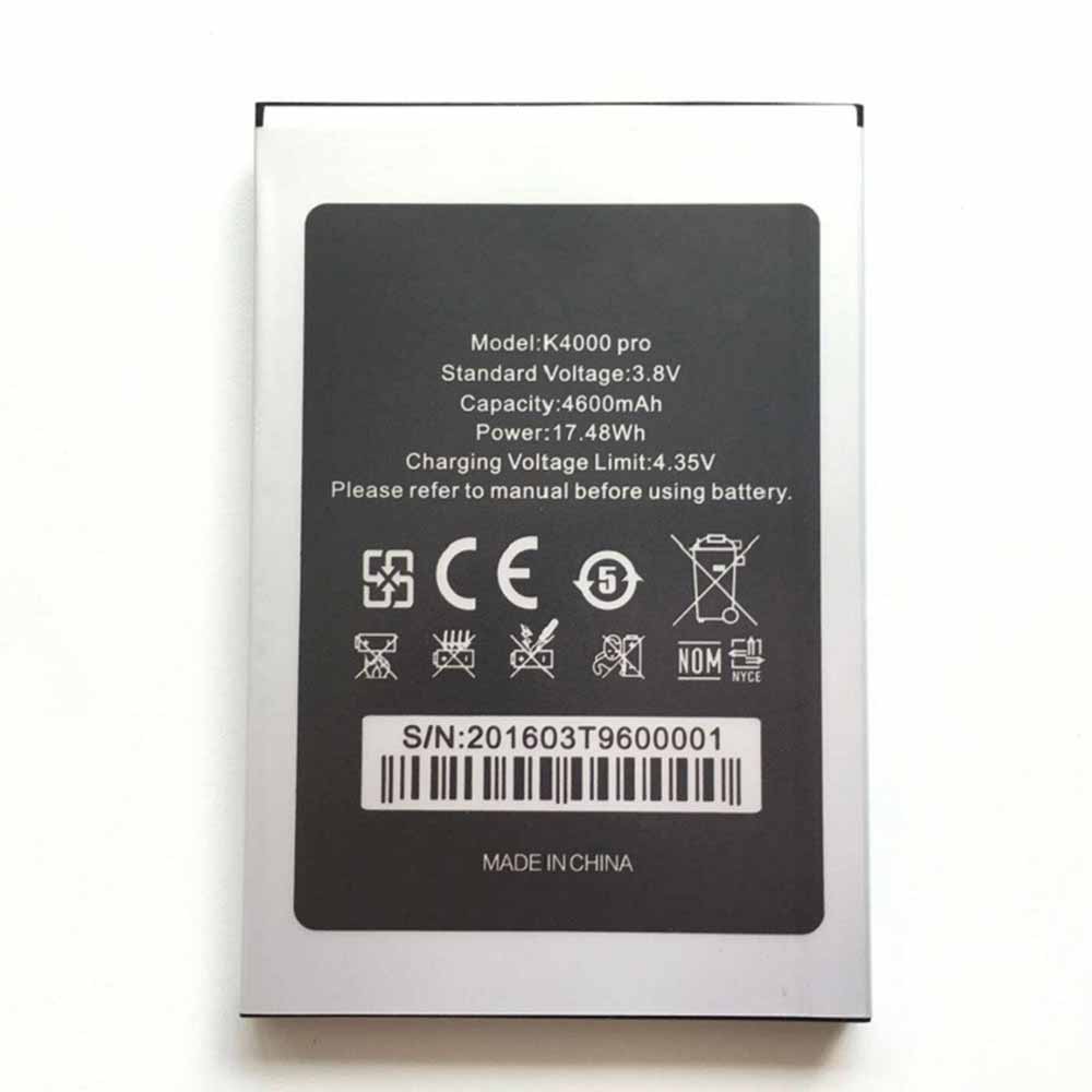 3.8V/4.35V 4600mAh/17.48Wh K4000 Smartphone Battery for Oukitel K4000 Pro