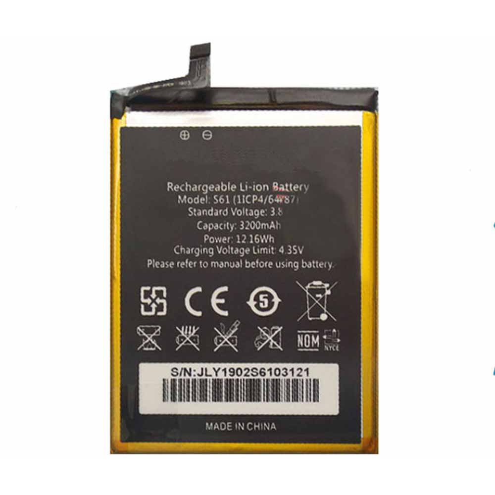 3.8V 12.16Wh 3200mAh S61 Smartphone Battery for Oukitel S61