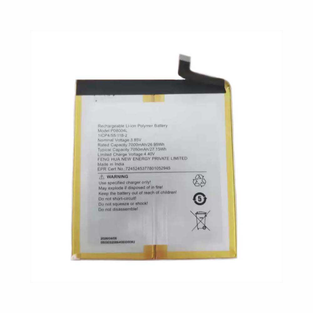 3.85V 7000mAh P08004L Tablet Battery for Itel P08004L
