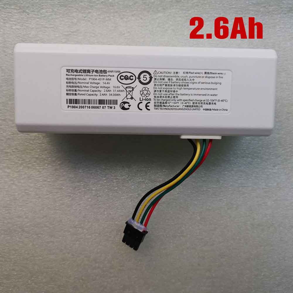 14.4V 2.6Ah P1904-4S1P-MM Vacuum Robot Battery for Xiaomi Robot Vacuum Cleaner Roborock 1C