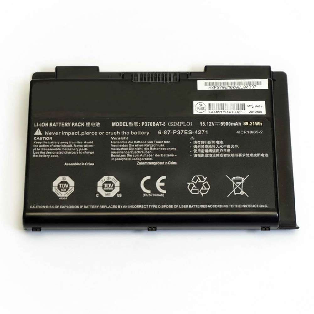 15.12V 89.21wh/5900mAh clevo X900 P370EM P370SM P370SM-A P375SM series  Replacement Battery
