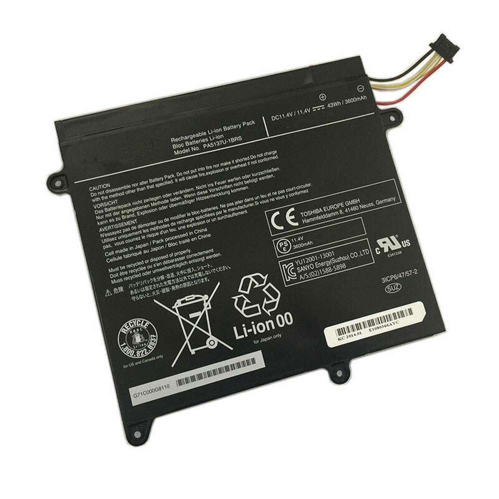 11.4V 3600mAh/43Wh PA5137U-1BRS Tablet Battery for Toshiba Portege Z10T-A-13V Z10T-A-13G