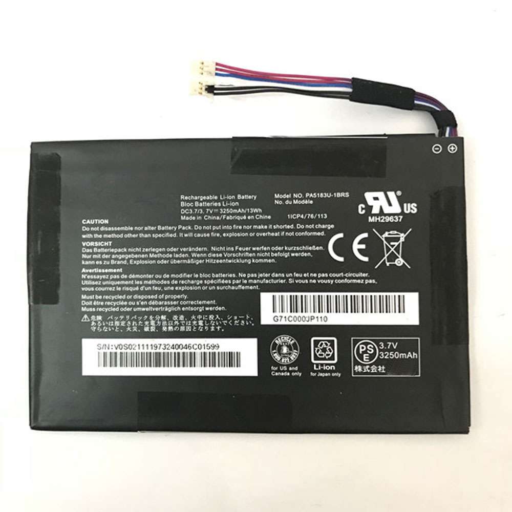 3.7V 3250mAh/13WH PA5183U-1BRS Tablet Battery for Toshiba AT7-B AT7-C AT7-C8 Excite Go Mini 7 Tablet