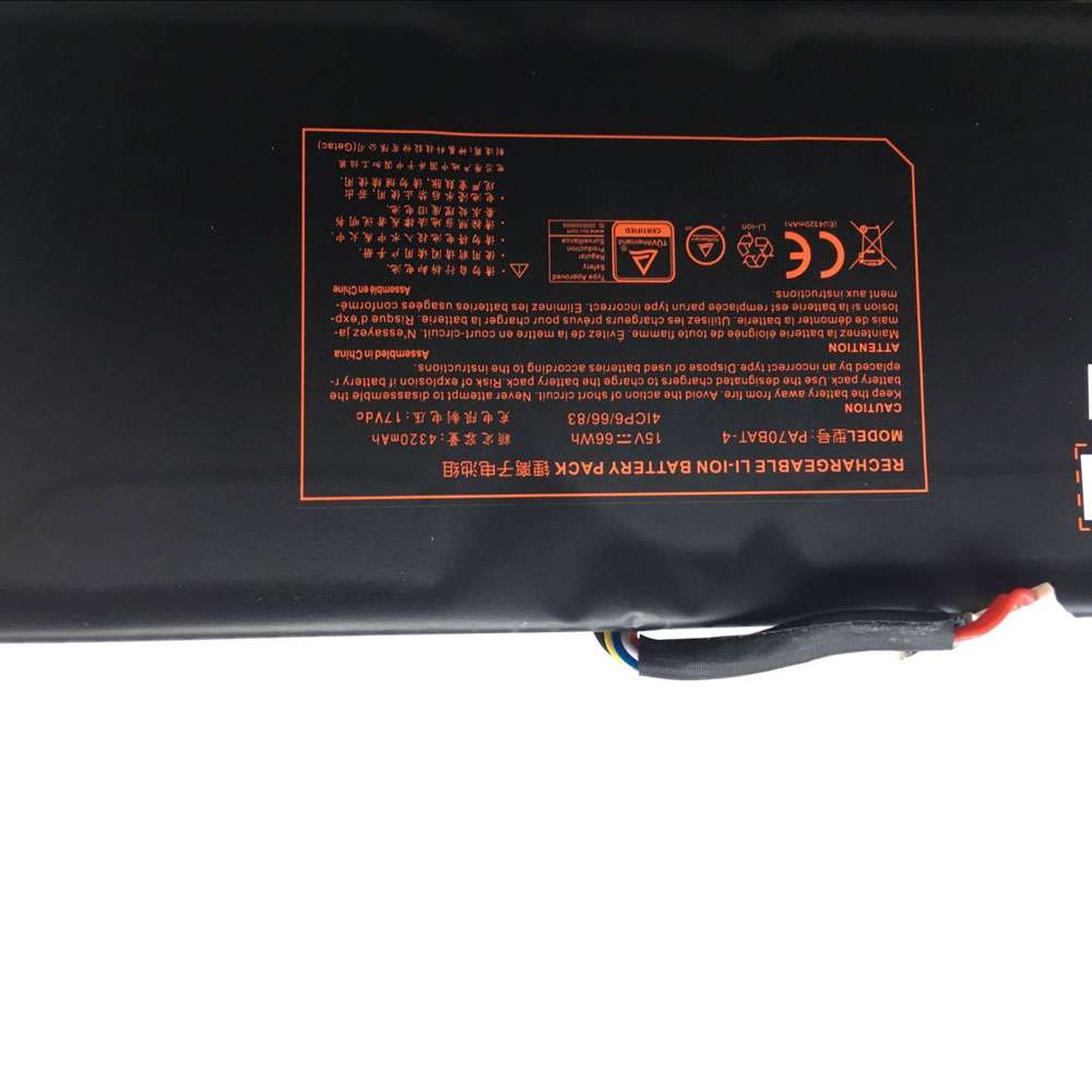 Clevo PA70HP6-G PA70HS-G PA71HP6-G 4ICP6/66/83 Series battery