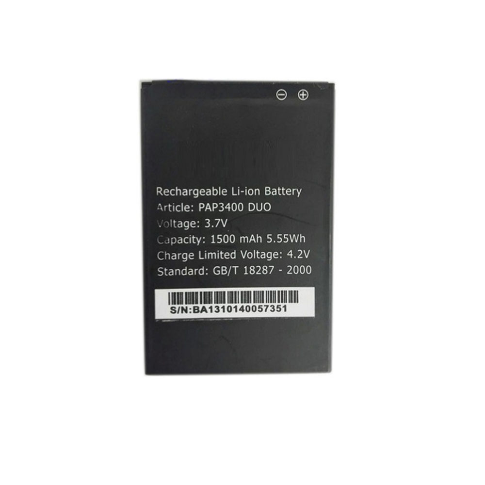 3.7V/4.2V 1500mAh/5.55WH Prestigio Duo Pap 3400 Replacement Battery