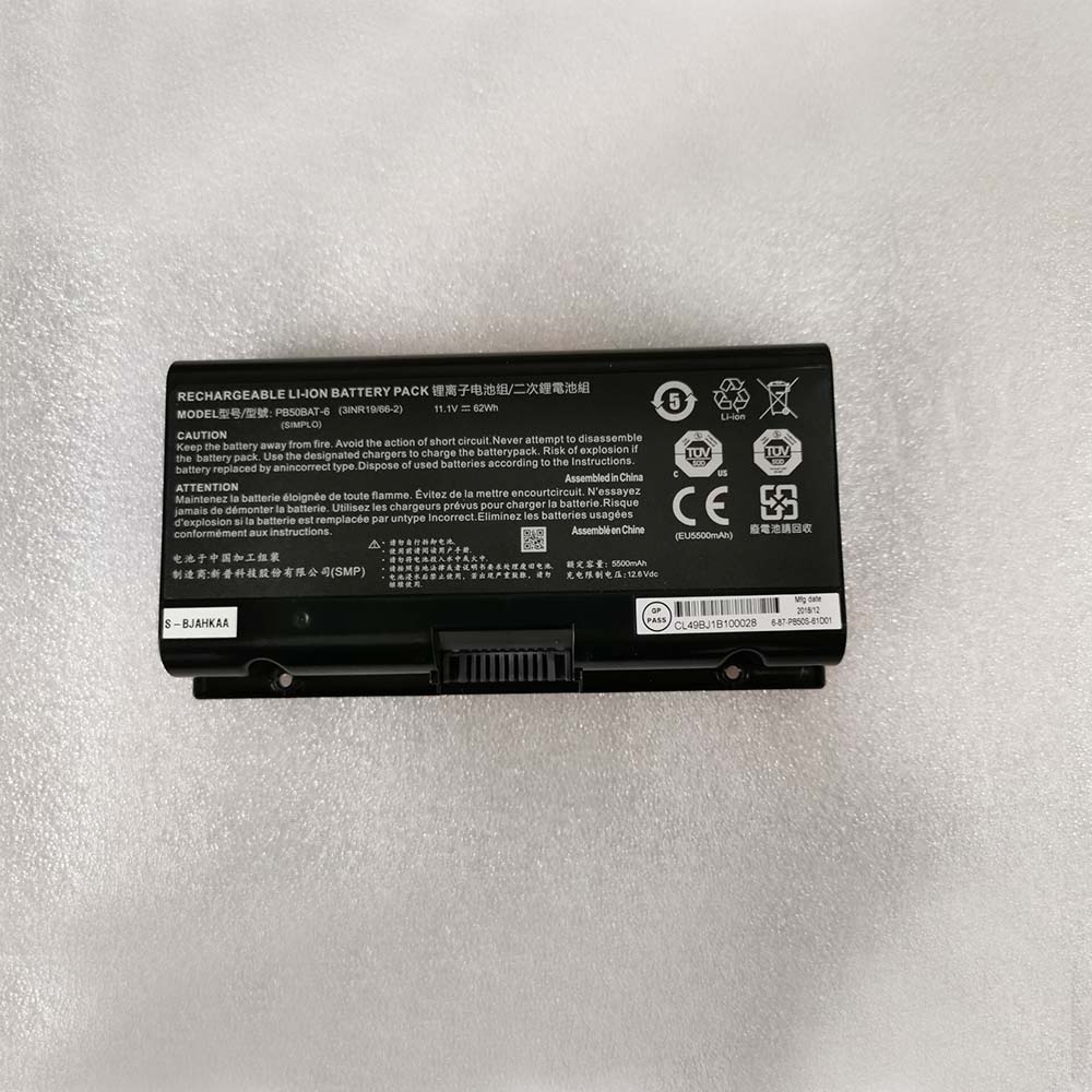 11.1V 62Wh/5500mAh PB50BAT-6 Laptop Battery for Clevo PB71EF-G PowerSpec 1520 1720