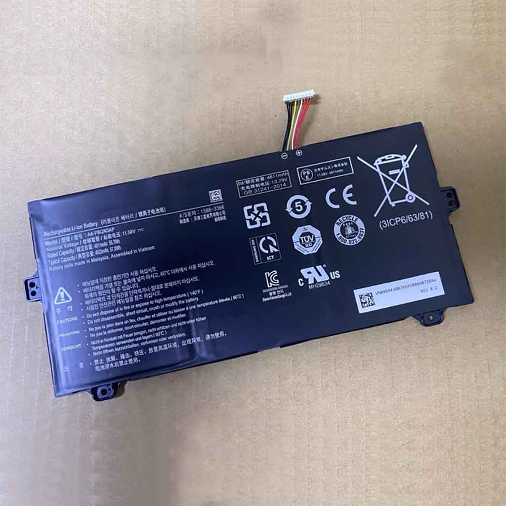11.58V 4811mAh AA-PBQN3AP Laptop Battery for Samsung Notebook 3ICP6/63/81 1588-3366