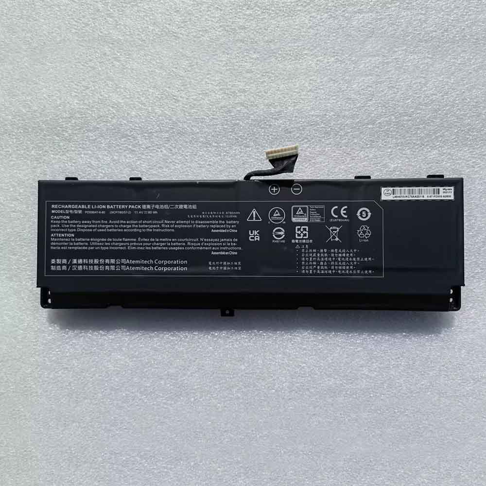 11.4V 6780mAh PD50BAT-6-80 Laptop Battery for Clevo PD50BAT-6-80(3ICP7/60/57-2)