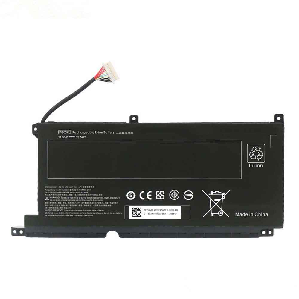 11.55V/13.2V 5430mAh/65WH PG03XL Laptop Battery for HP 15-ap012dx HSTNN-LB7C 831532-421 3ICP4/78/122 TPN-Q168
