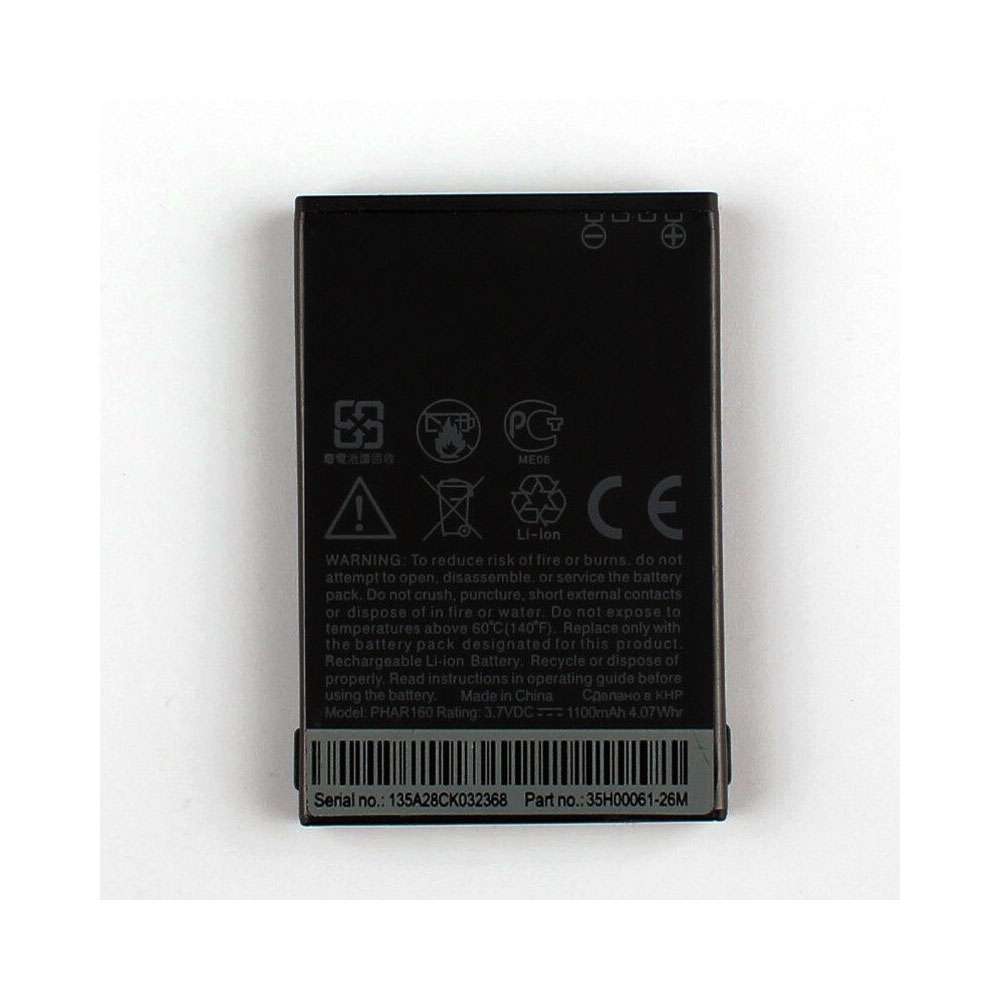 3.7V 1100mAh/4.07WH PHAR160 Smartphone Battery for HTC TOUCH VIVA T2222 T2223
