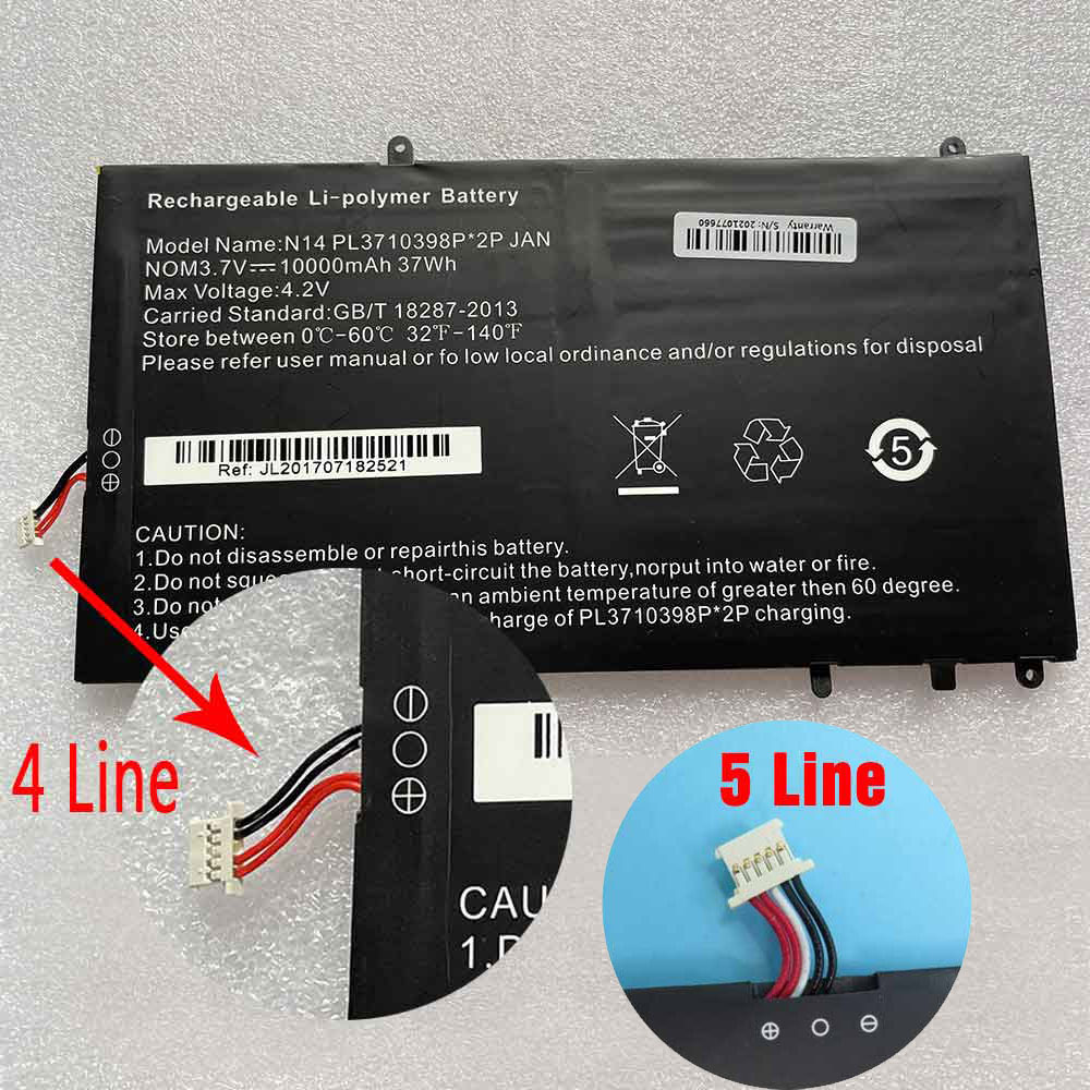 3.7V 10000mAh PL3710398P*2p Tablet Battery for Haier VL-40100100-2s N14 NB44 BN46 360