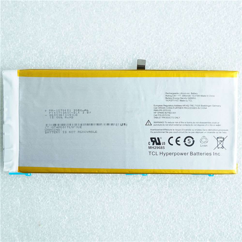 3.8V 15.01Wh/3950mAh PR-2570152 Smartphone Battery for HP 827562-001 2570152 Tablet
