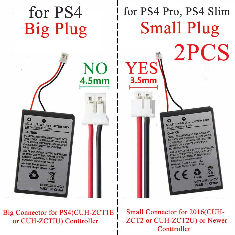 3.65V 1000mAh Sony PS4 Pro PS4 Slim CUH-ZCT2 CUH-ZCT2U Replacement Battery