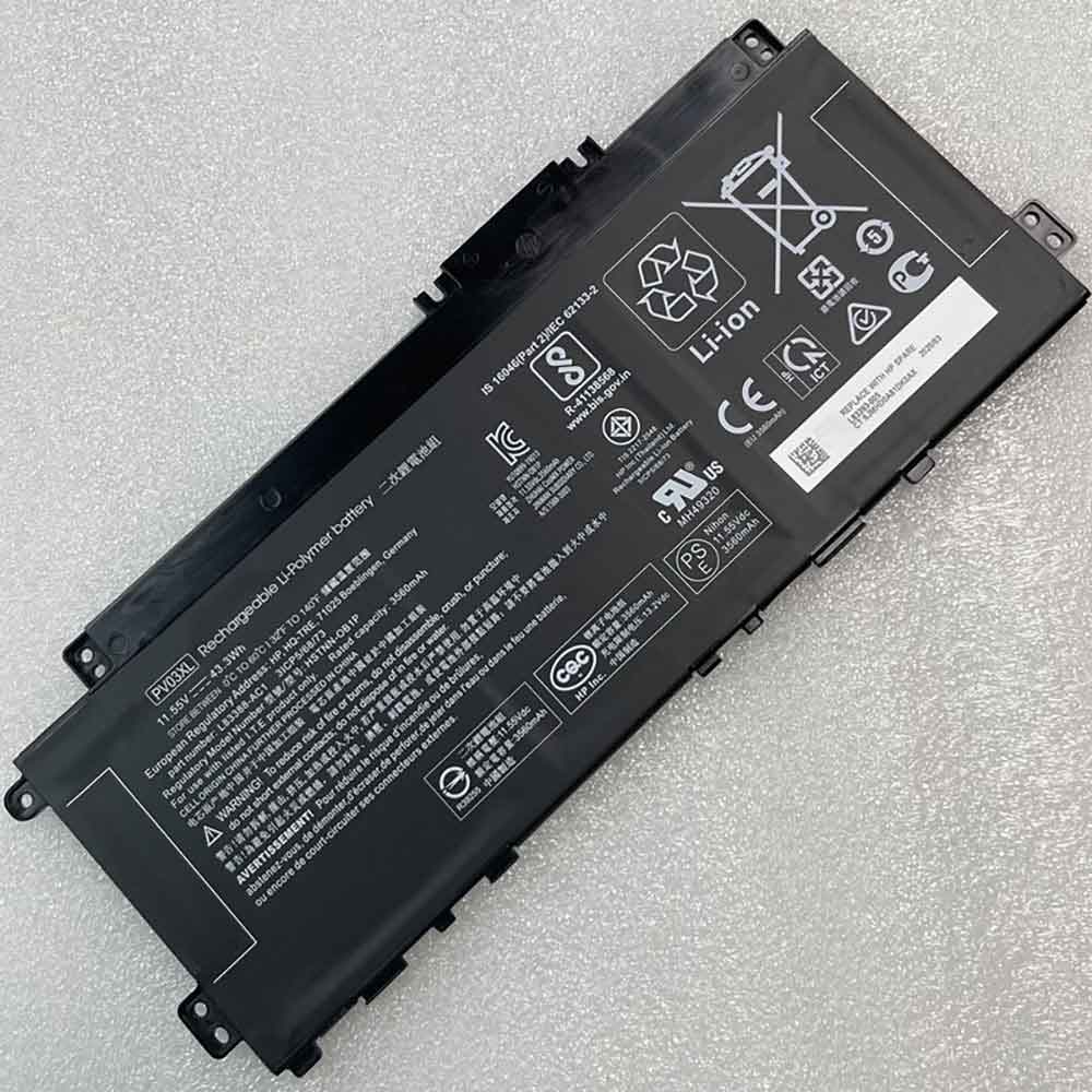 11.55V 43.3Wh PV03XL Laptop Battery for HP L83393-005 L83388-421 HSTNN-LB8S HSTNN-OB1P