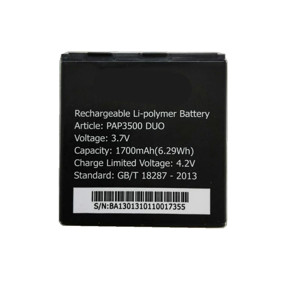 3.7V/4.2V 1700mAh/6.29WH Prestigio PAP3500 Duo Replacement Battery