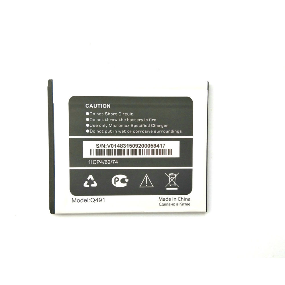 3.8V 2500mAh/9.25WH Micromax Q491 Replacement Battery