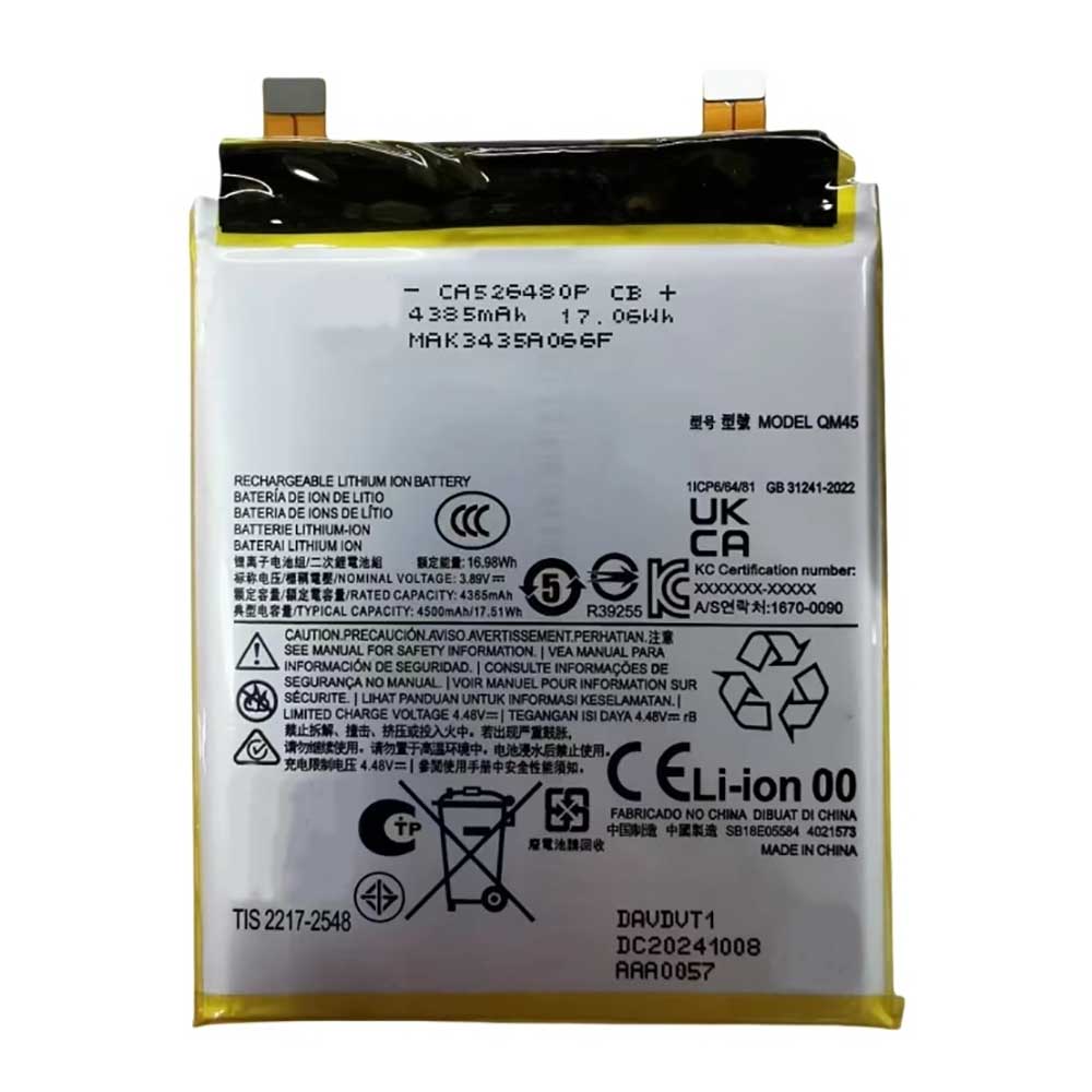 3.89V 4500mAh QM45 Smartphone Battery for Motorola Edge 50 Pro