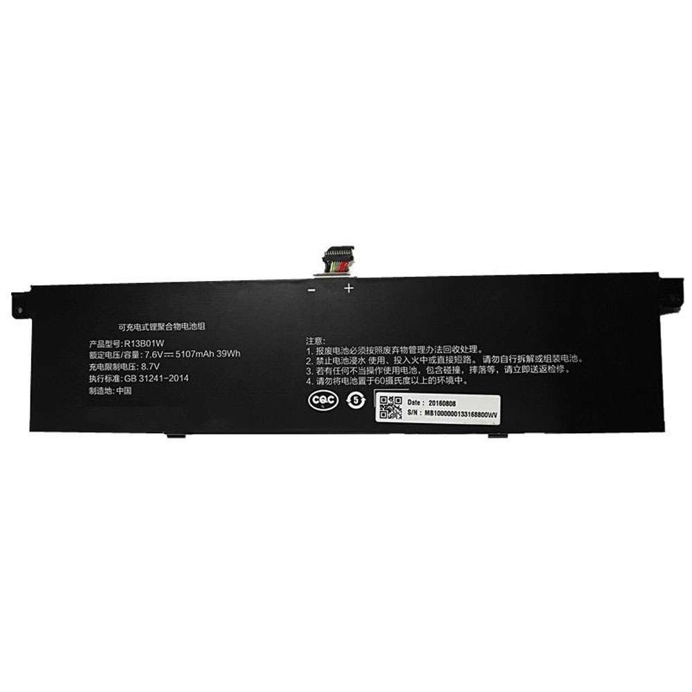 7.6V 39Wh/5107mAh  R13B01W Tablet Battery for Xiaomi Laptop Mi Air 13.3"