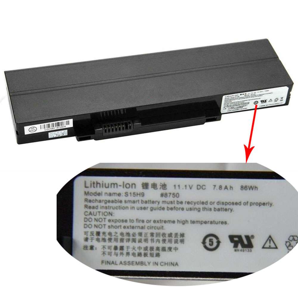11.1V 7.8Ah/86wh S15H9 Laptop Battery for Twinhead Durabook R15 R15D R15D2 R15B R15G R15GN