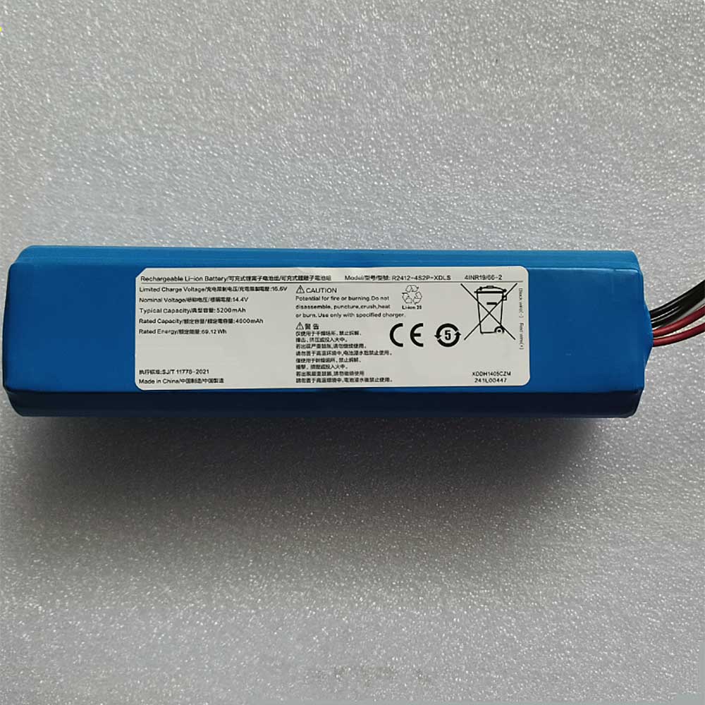 14.4V 5200mAh R2412-4S2P-XDLS Vacuum Robot Battery for Ecovacs R2412-4S2P-XDLS