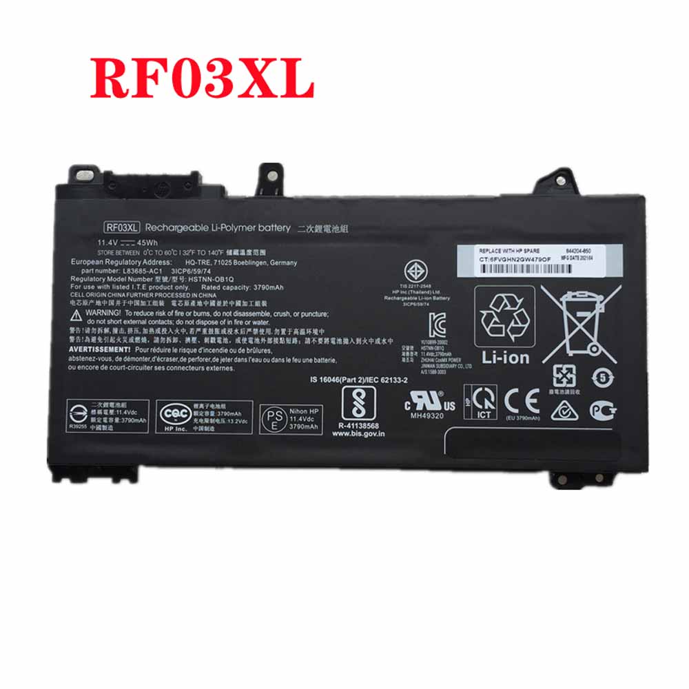 11.4V 3790mAh(45Wh) RF03XL Laptop Battery for HP L84354-005 L83685-271 L83685-AC1 HSTNN-OB1Q HSTNN-DB9R