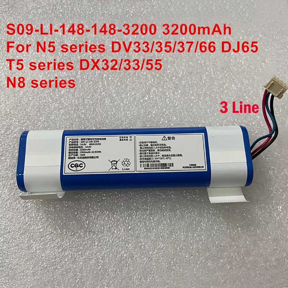 14.8V 3200mAh S09-LI-148-3200 Vacuum Robot Battery for Ecovacs Deebot Ozmo 900 901 905 920 930
