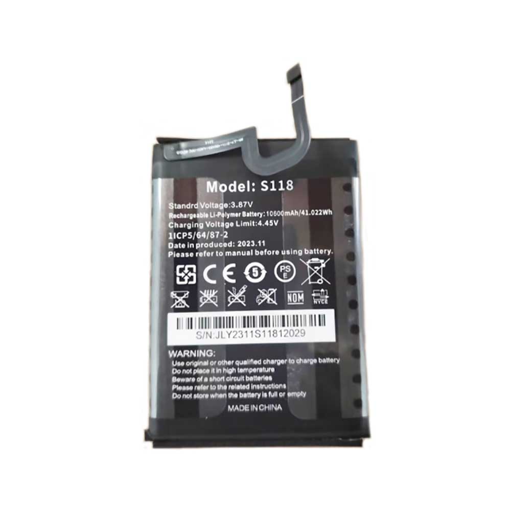 3.87V 10600 mAh/41.022Wh S118 Smartphone Battery for Oukitel WP36