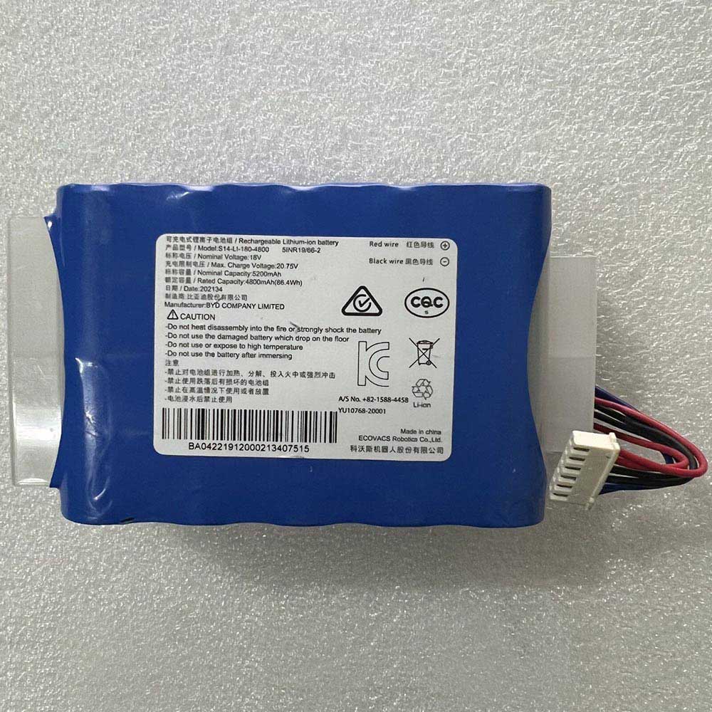 18V 4800mAh S14-LI-180-4800 Vacuum Robot Battery for Ecovacs Robot Vacuum Cleaner
