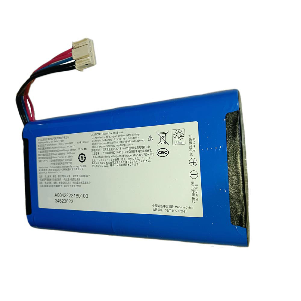 14.4V 5900mAh/84.96Wh S19-LI-144-6400 Vacuum Robot Battery for Ecovacs Deebot X2 OMNI Robot Vacuum