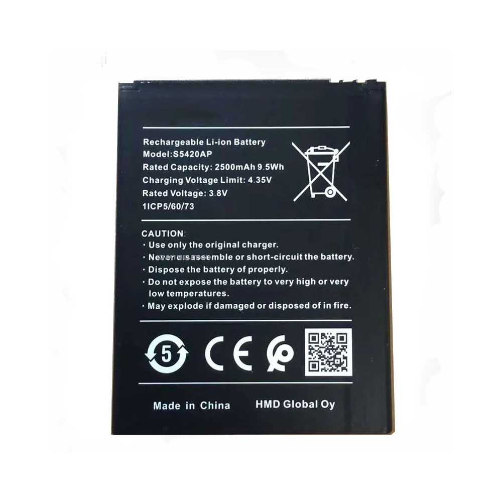 3.8V/4.35V 2500mAh/9.5WH S5420AP Smartphone Battery for Nokia S5420AP