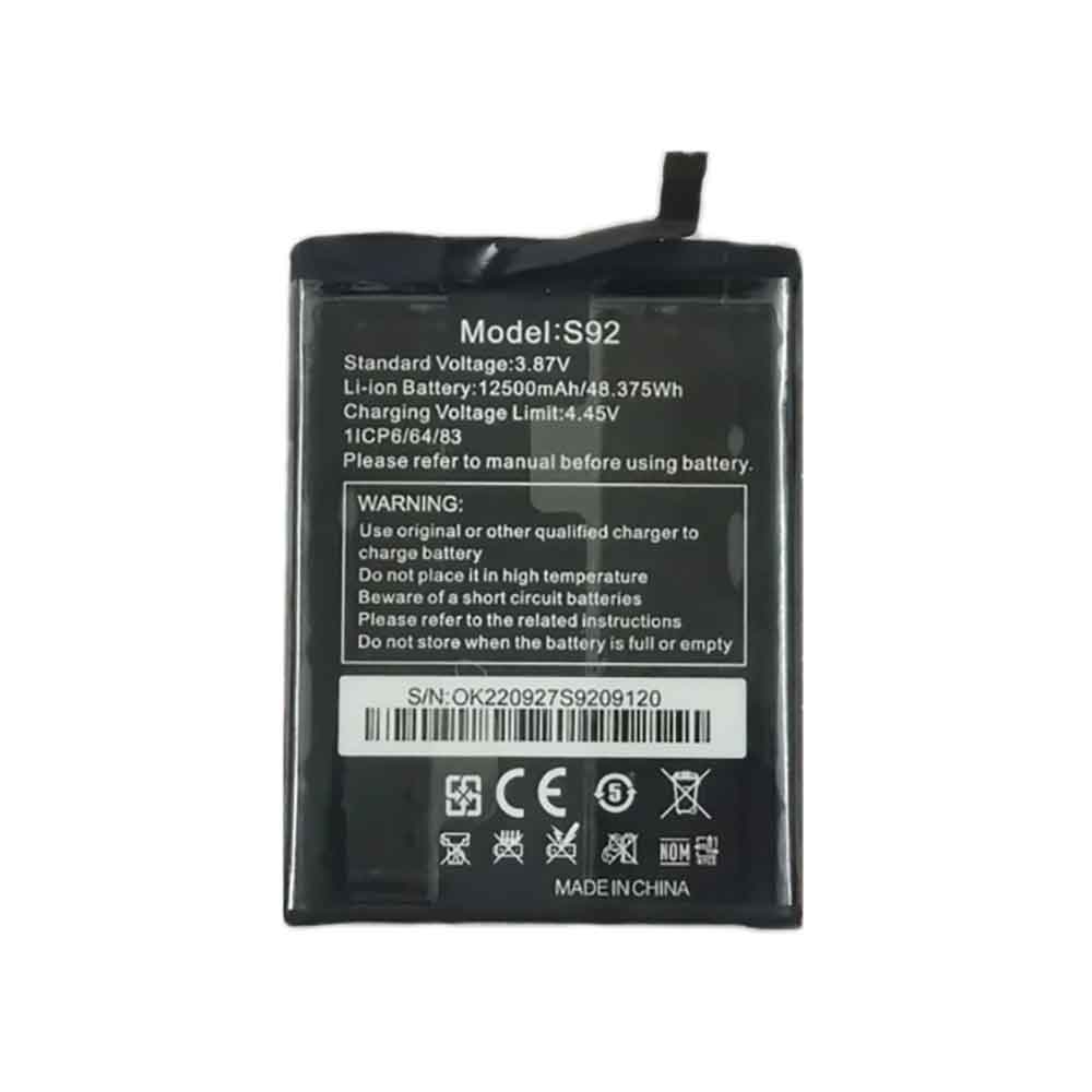3.87V 12500mAh S92 Smartphone Battery for Oukitel WP18, WP18 Pro