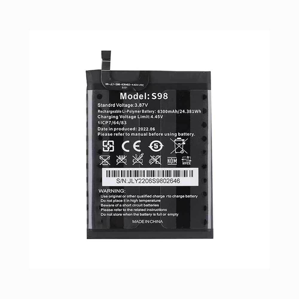 3.87V 6300mAh S98 Smartphone Battery for Oukitel WP20