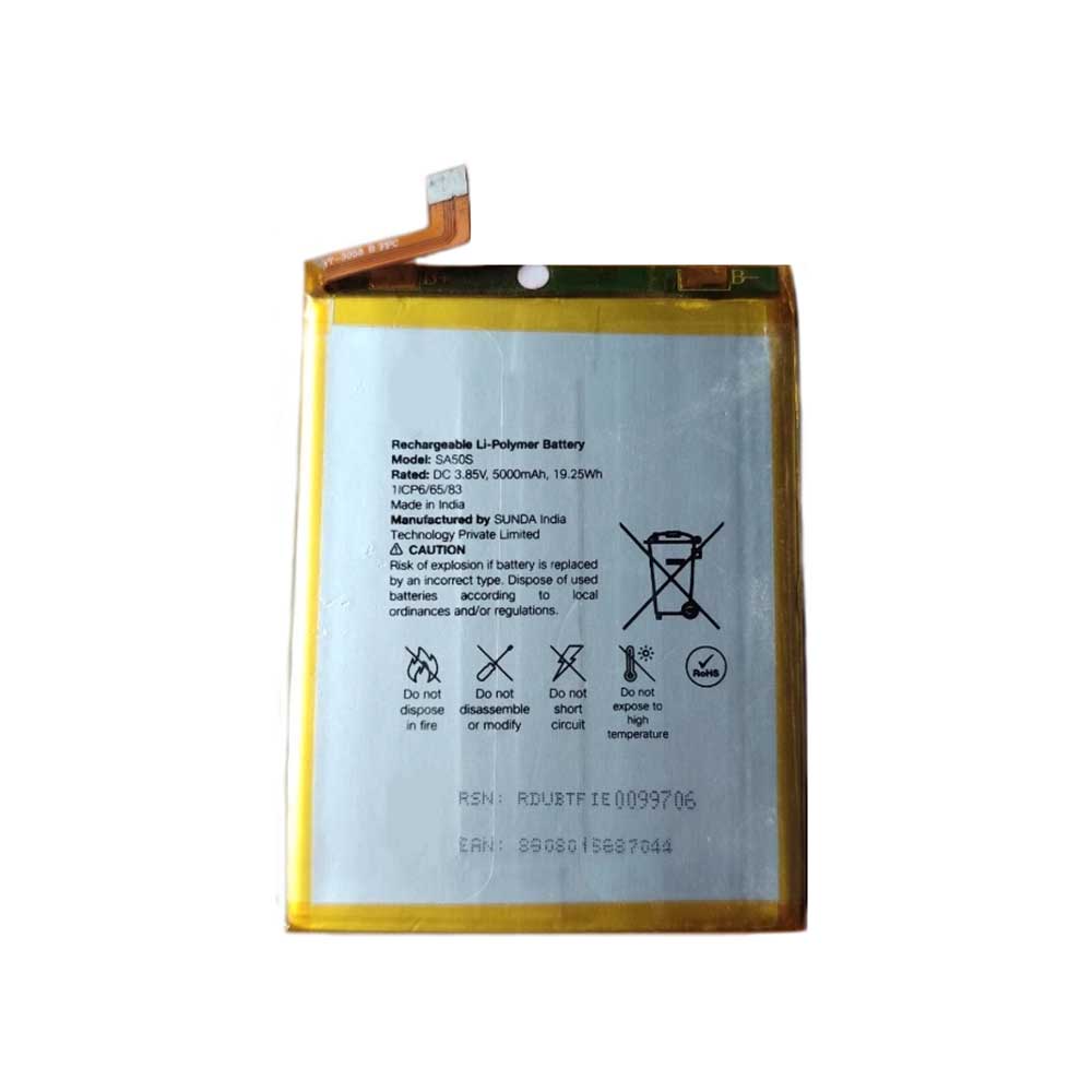 3.85V 5000mAh SA50S Smartphone Battery for Jio SA50S
