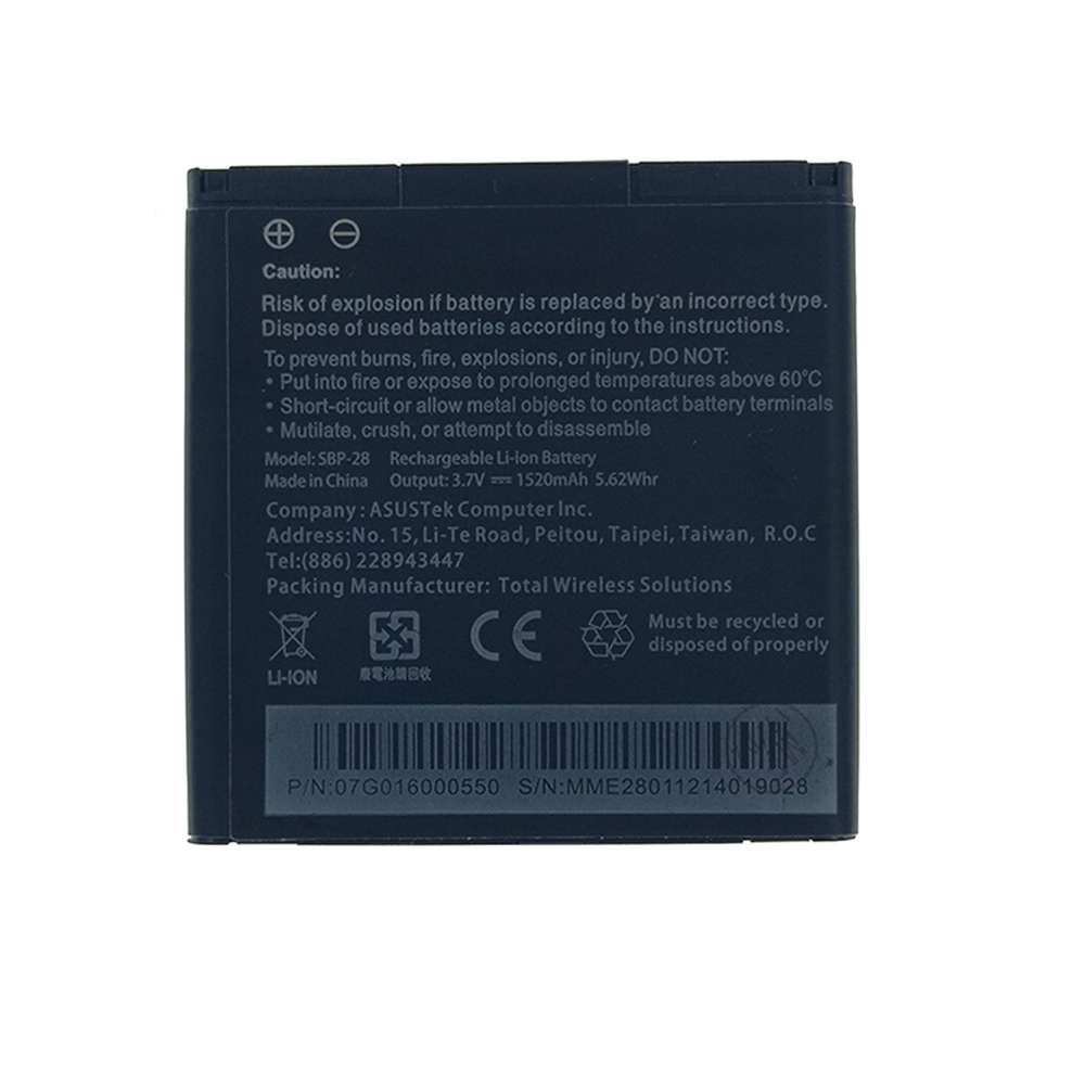 3.7V/4.2V 1520mAh/5.62WH Asus Padfone A66 Phone Replacement Battery