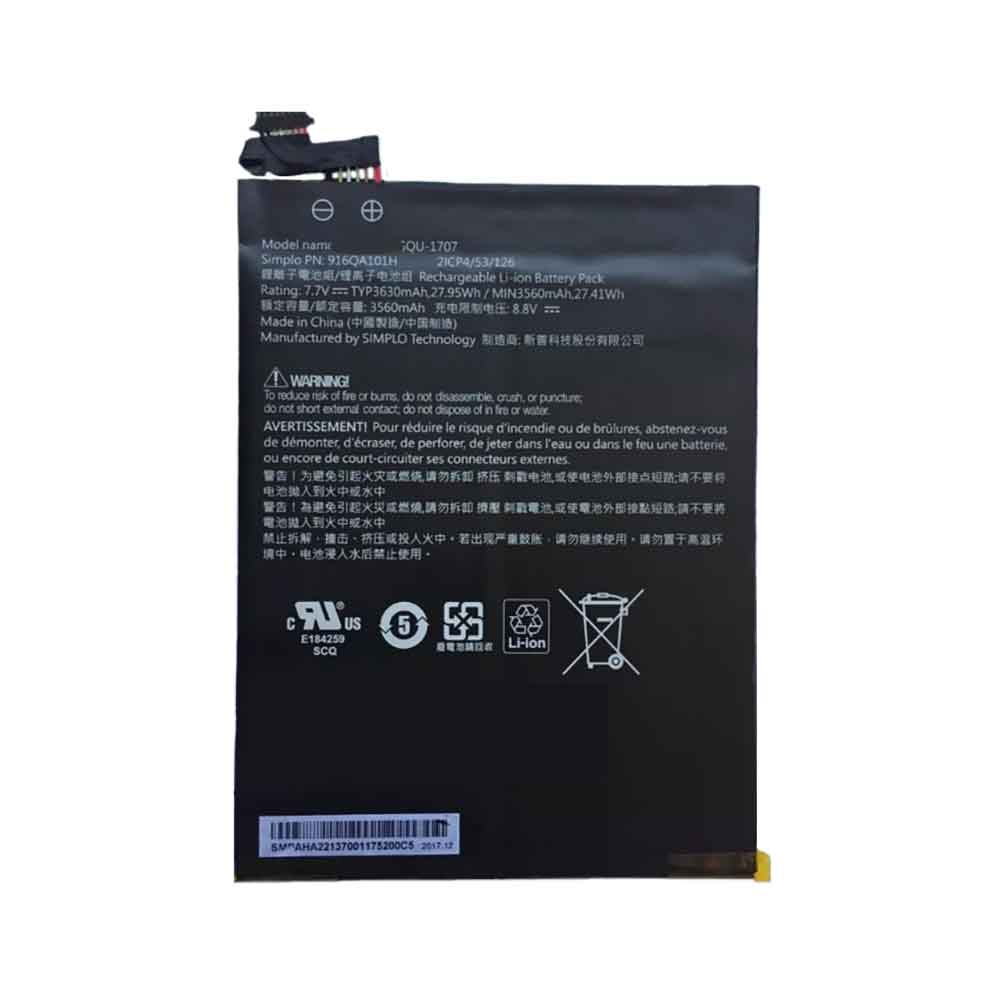 7.7V 3560mAh SQU-1707 Laptop Battery for Hasee 916QA101H