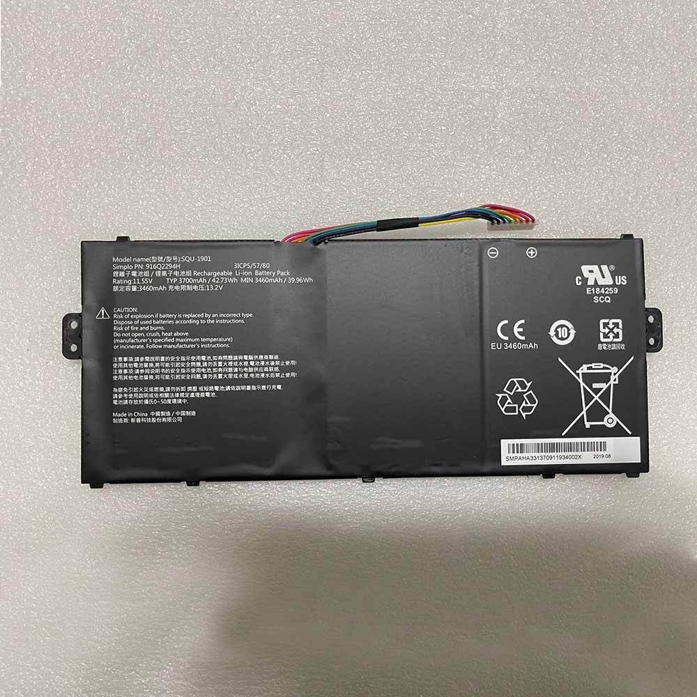 11.55V/13.2V 3700mAh/42.73Wh SQU-1901 Laptop Battery for Hasee SQU-1901 916Q2294H 3ICP5/57/80