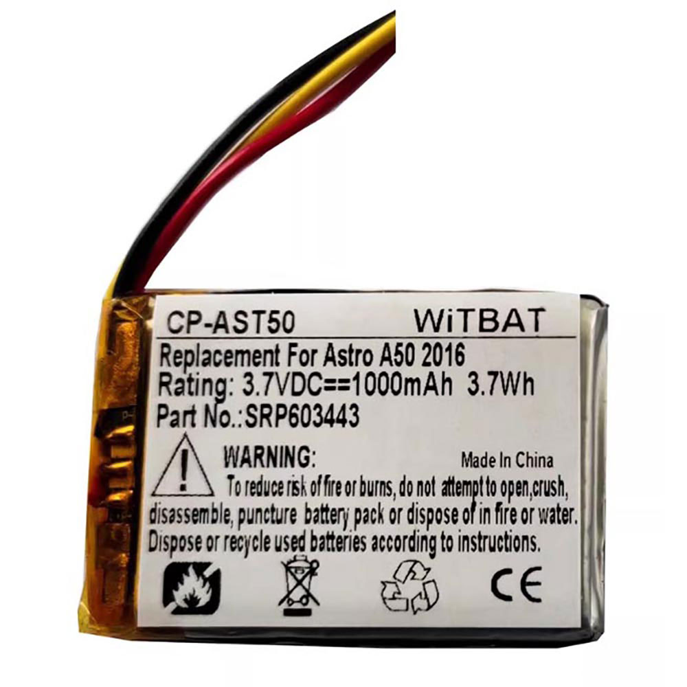 3.7V 1000mAh/3.7Wh SRP603443 Headphones Battery for Astro A50 2016