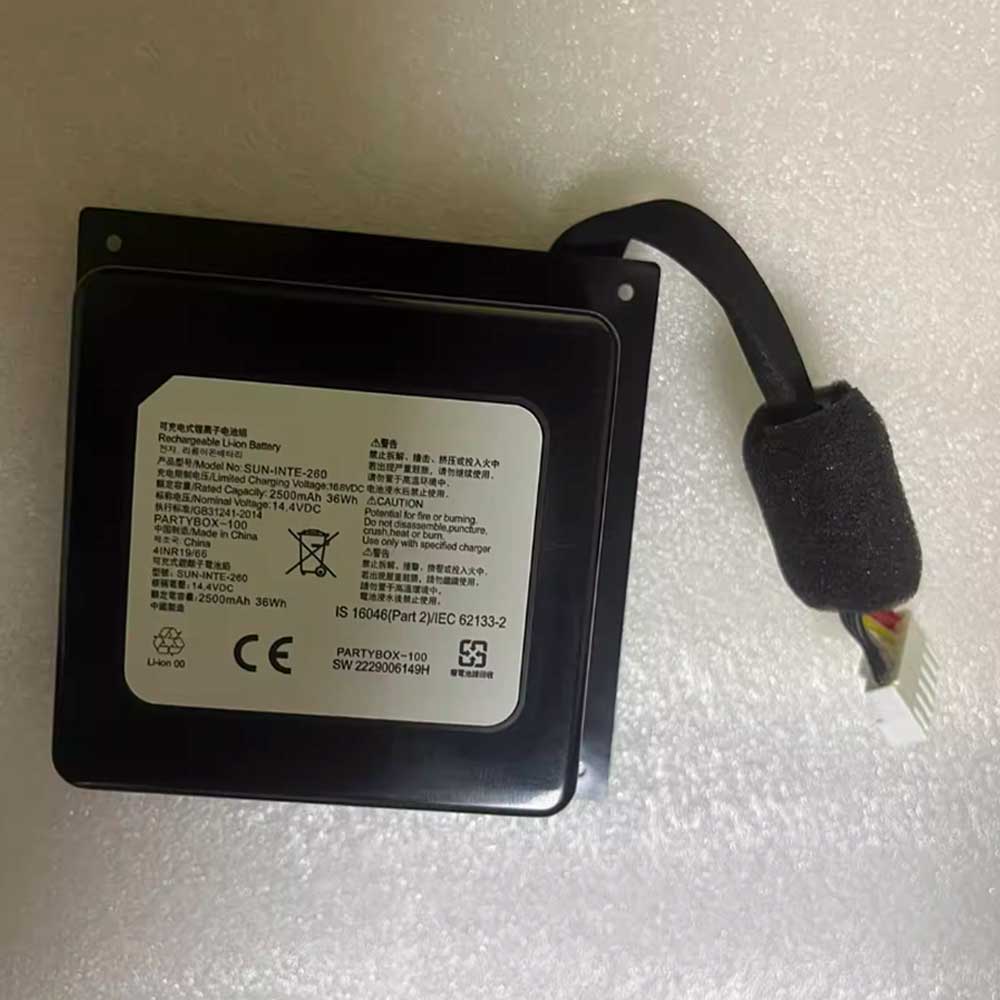14.4V 2500mAh SUN-INTE-260 Bluetooth Speakers Battery for JBL Partybox 100