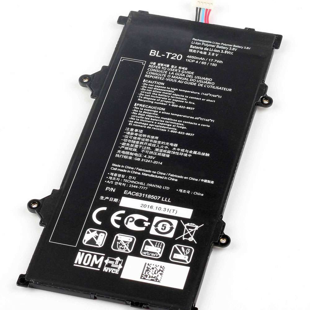 3.8V/4.35V 4650mAh/17.7WH BL-T20 Smartphone Battery for LG G Pad X 8.0 V521 BLT20 T-Mobile Authenic